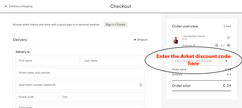 How to use an Arket discount code
