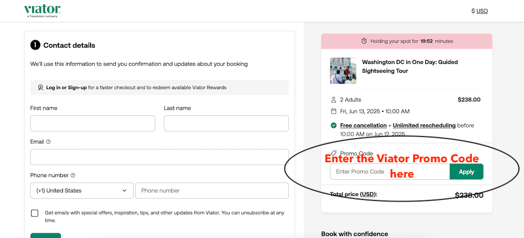 How to apply a Viator promo code