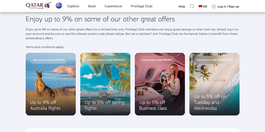 Qatar airways coupons
