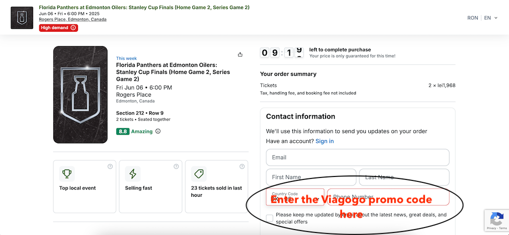 How to use Viagogo promo codes