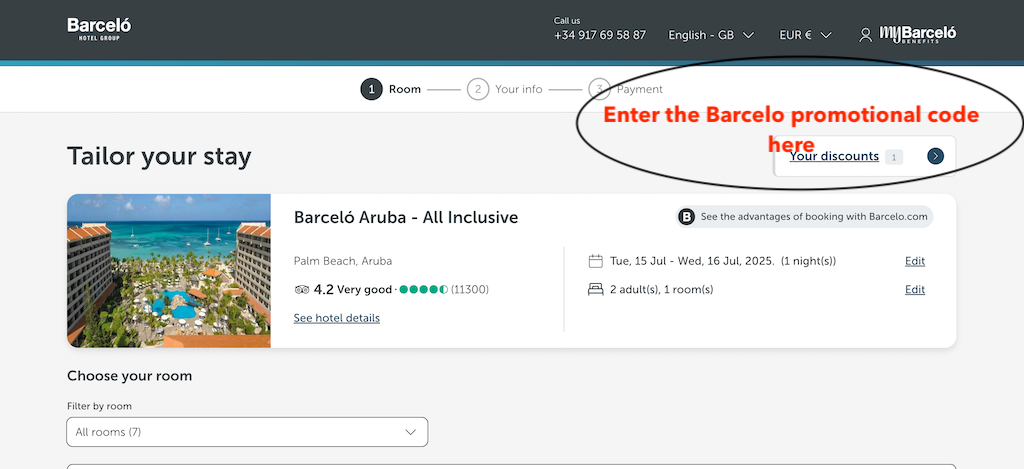 How to use a Barcelo promotional code