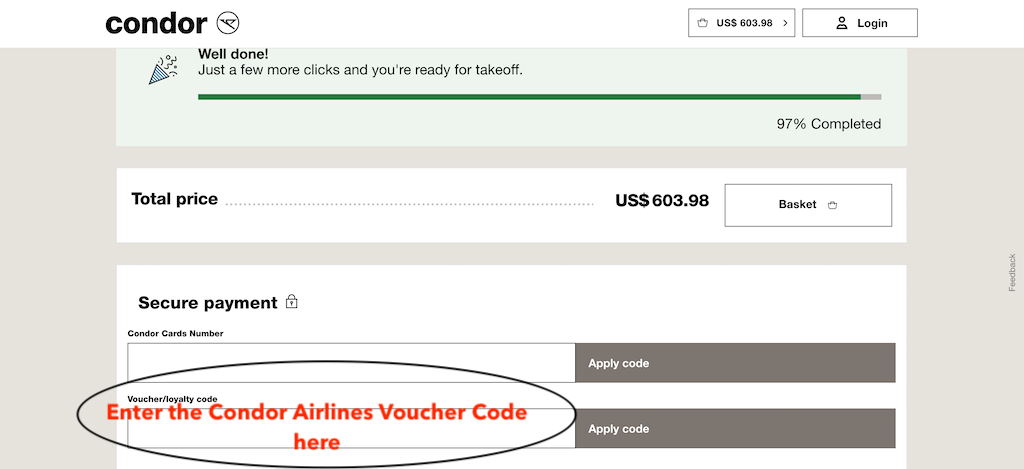 How to use a Condor voucher code