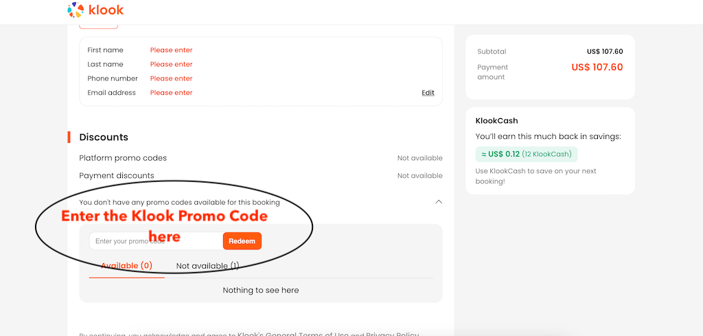 How to use a Klook promo code