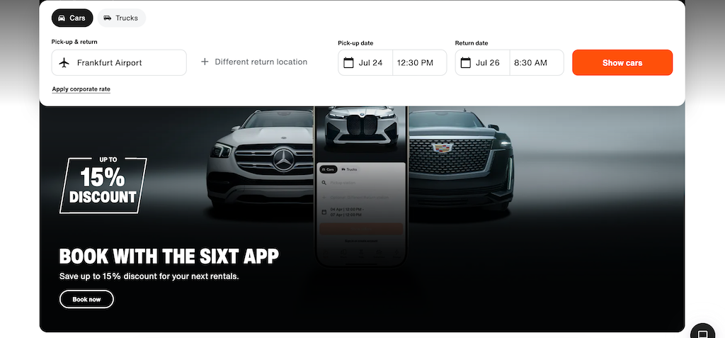Sixt app discount