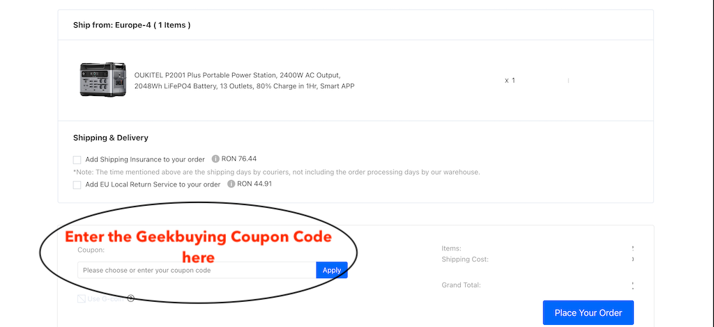 How to use a Geekbuying coupon code