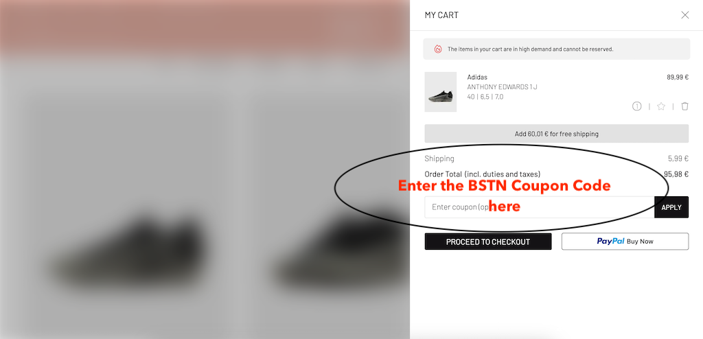 How to use a BSTN coupon code
