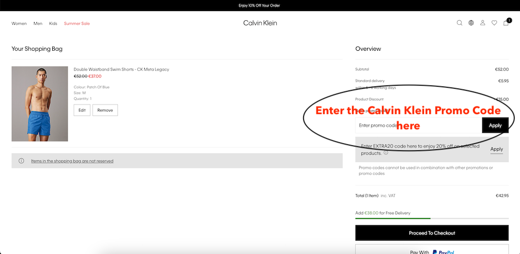 How to use a Calvin Klein promo code