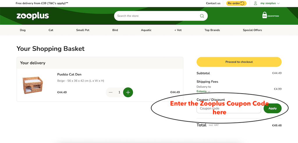 How to use a Zooplus coupon code
