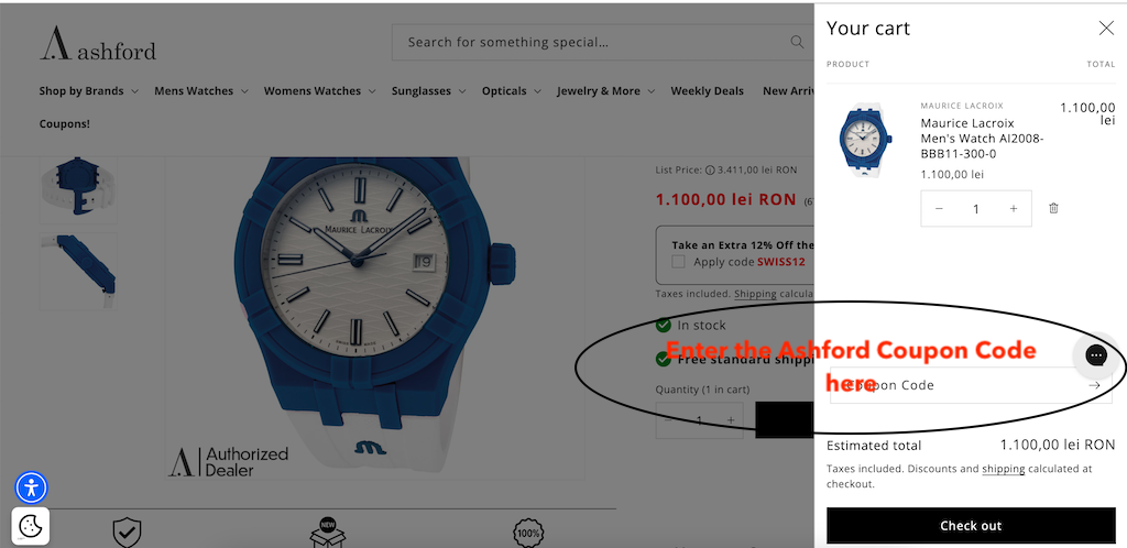 How to use an Ashofrd coupon code