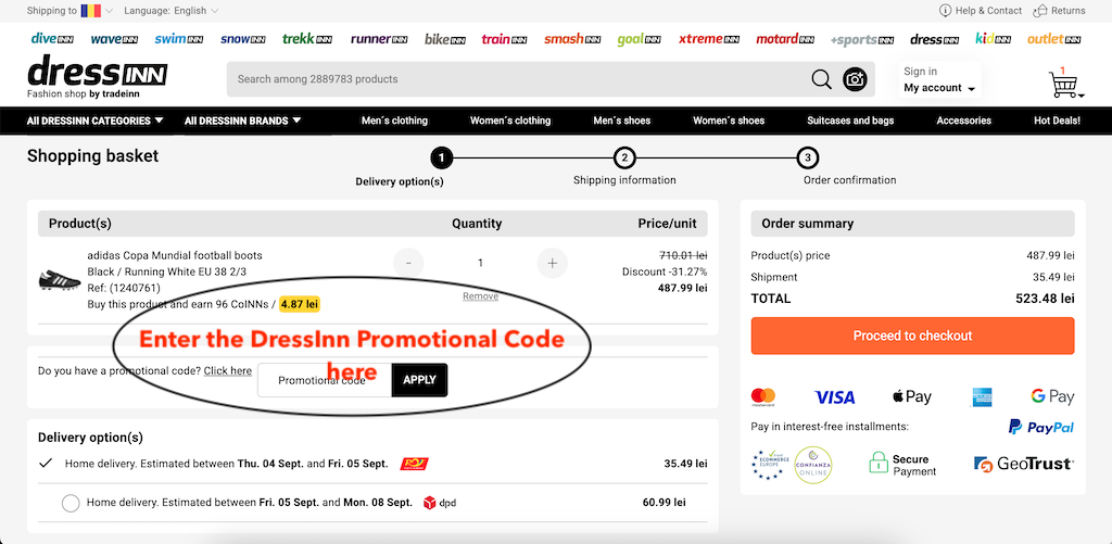 How to use a DressInn promo code