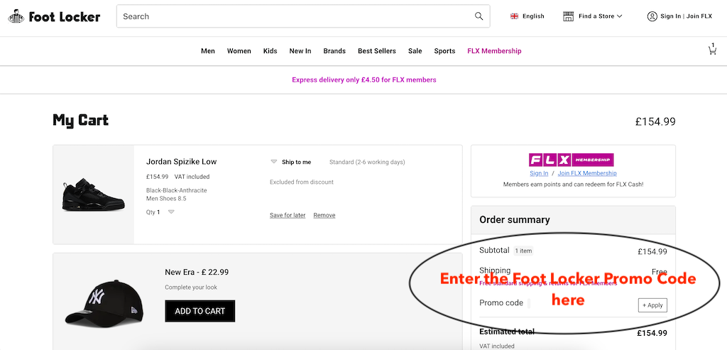 How to use a Foot Locker promo code