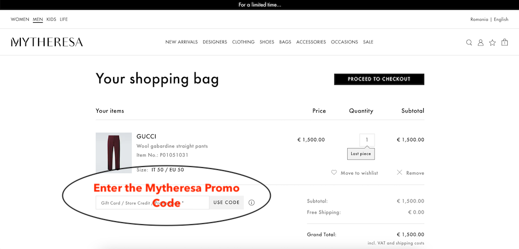 How to use a Mytheresa promo code