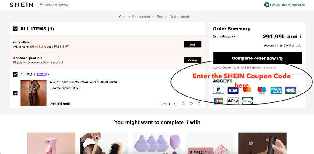 How to use a Shein coupon code