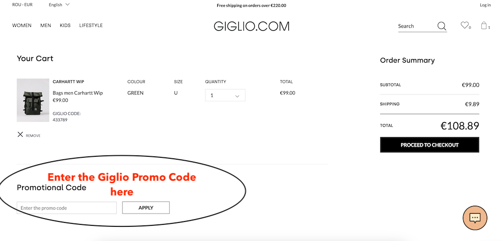 Kuidas kasutada Giglio sooduskoodi