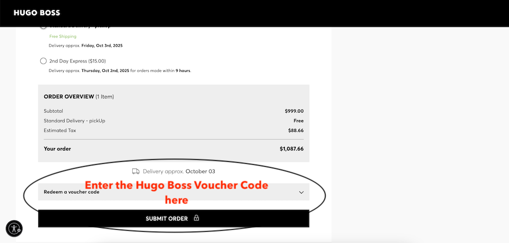 How to use a Hugo Boss voucher code