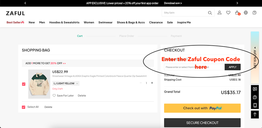 How to use a Zaful coupon code