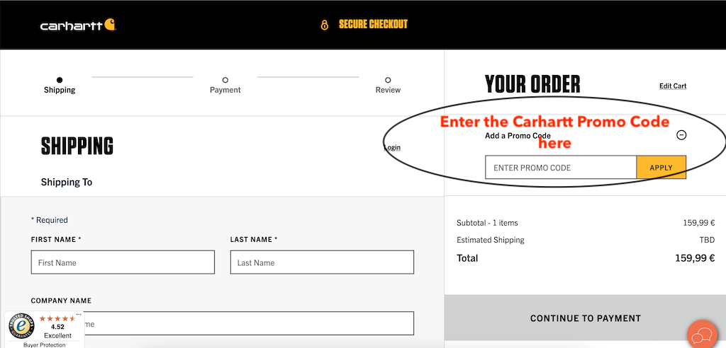 How to use a Carhartt promo code