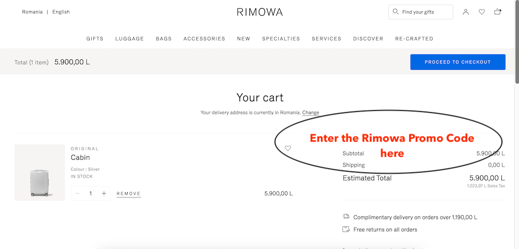 How to use a Rimowa promo code